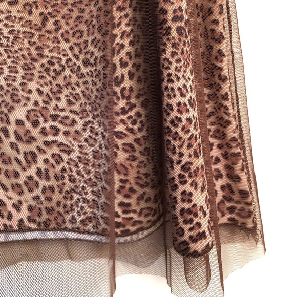 🛑SOLD📦 • 
Leopard, Brown Mesh Overlay & Bronze Sequin Skirt•FINAL MARKDOWN - Picture 3 of 8